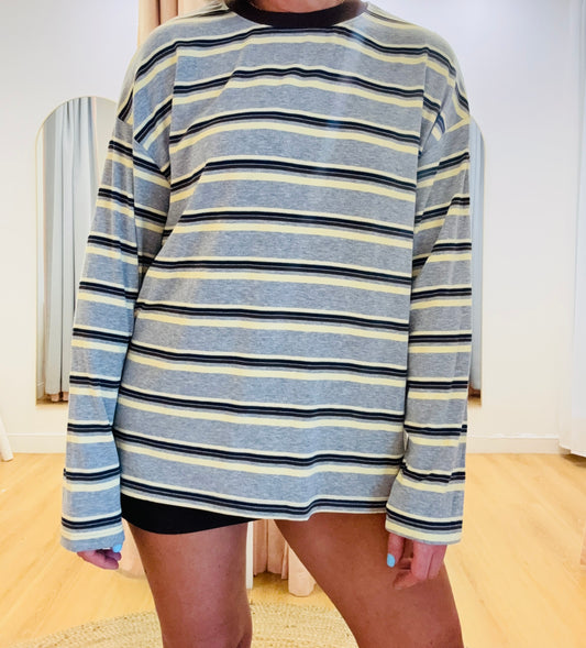 By Frankie/ Bonnie Long Sleeve- Yellow/Grey