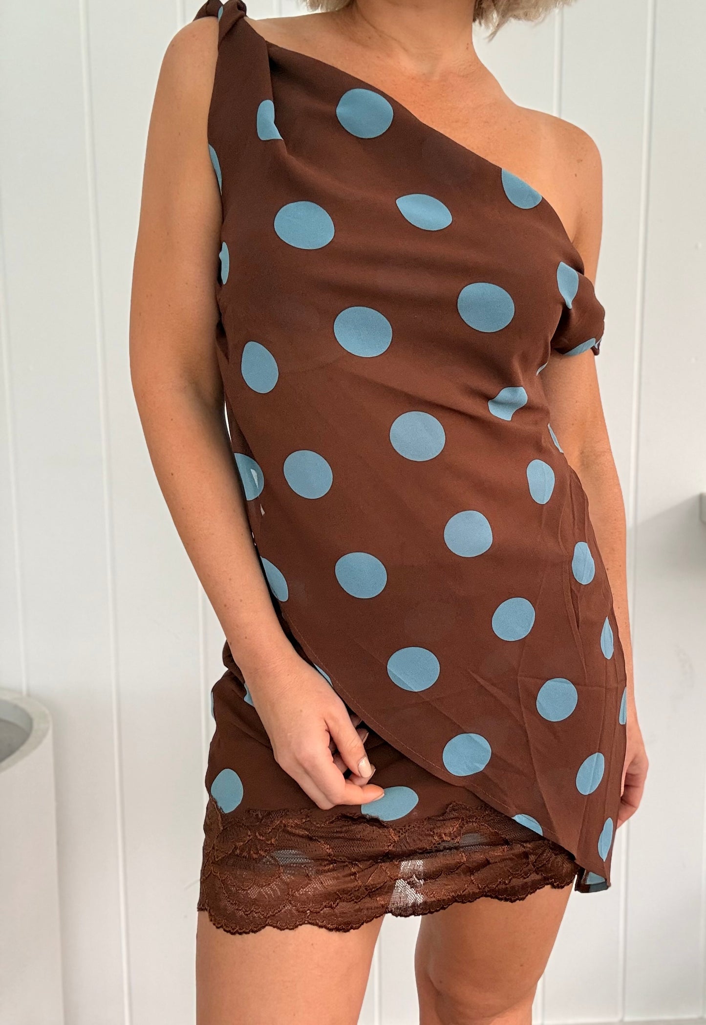 By Frankie/ Polka Dot Asymmetrical Top