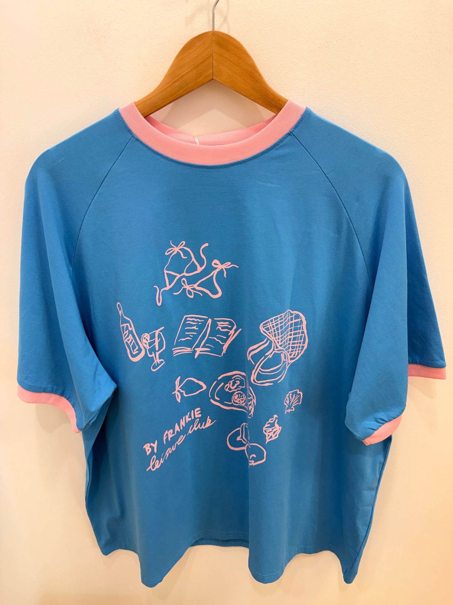 By Frankie/ Leisure Club Tee- Blue/Pink