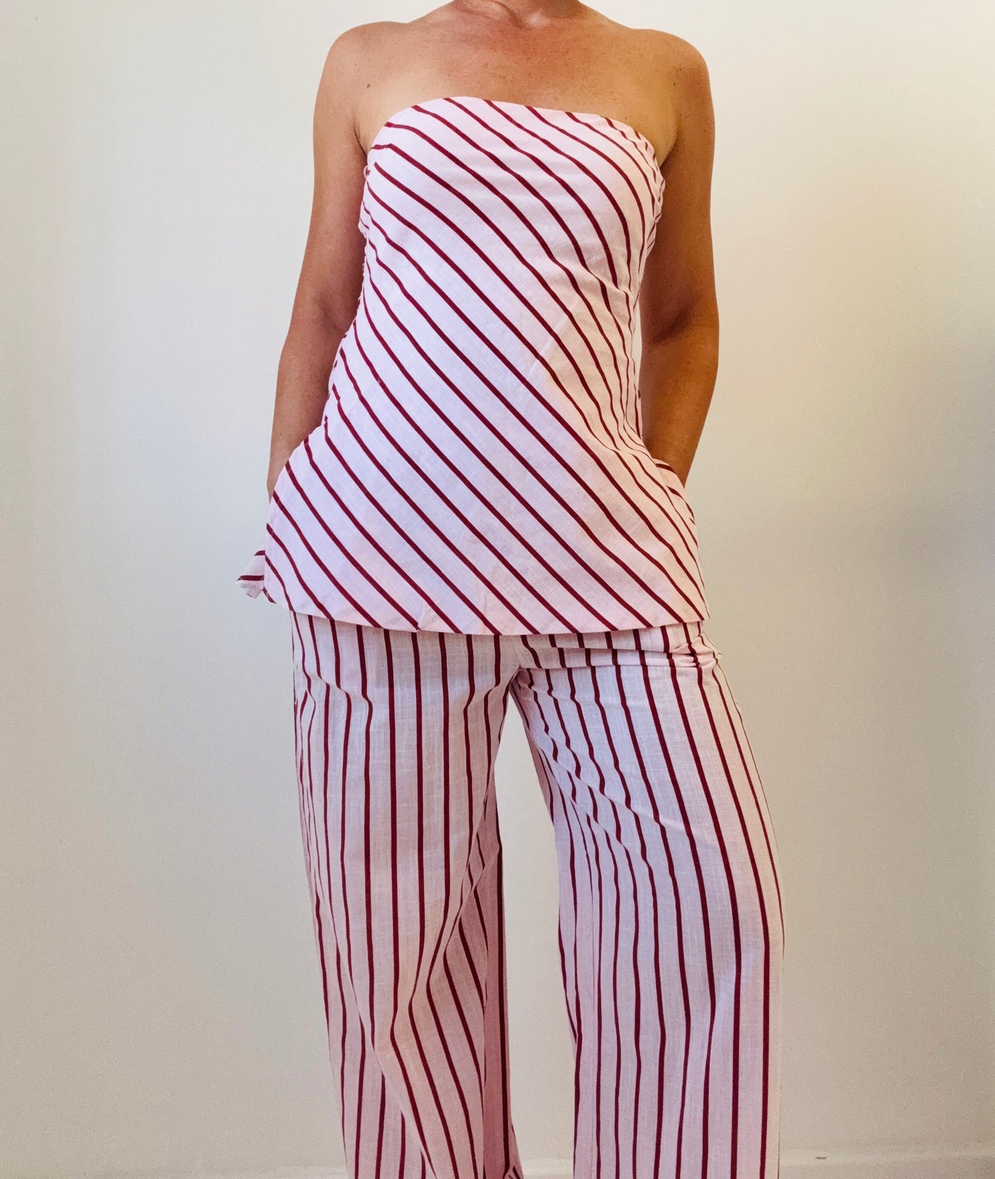 Gigi Pant Set- Pink/Stripe
