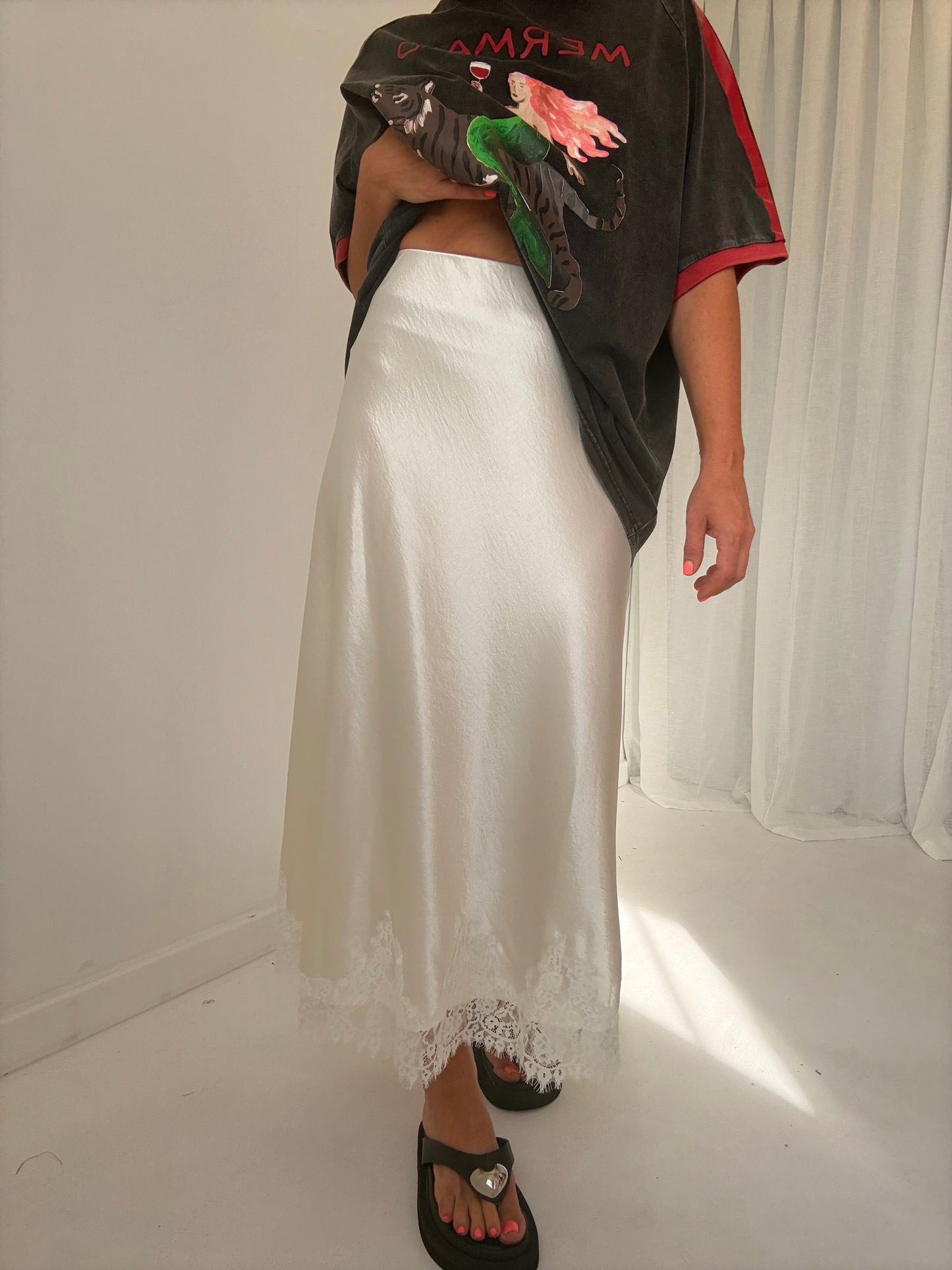 Sophia Lace Skirt- Cream