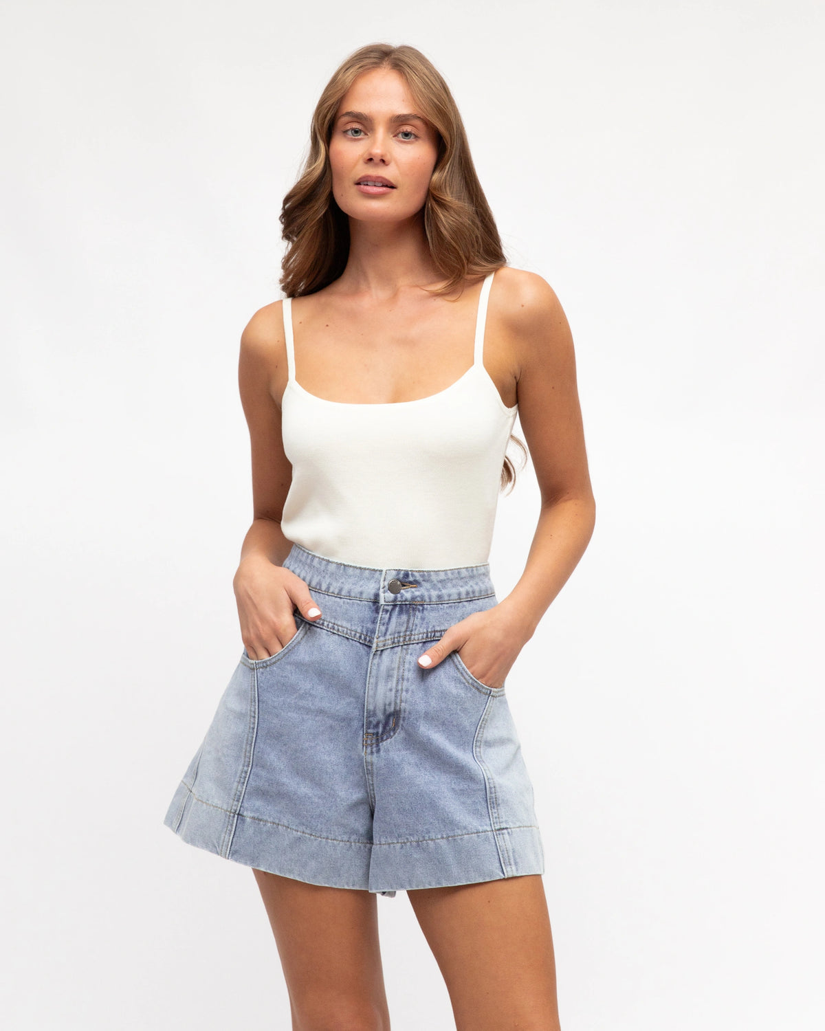 EVERYDAY TWO TONE DENIM SHORTS
