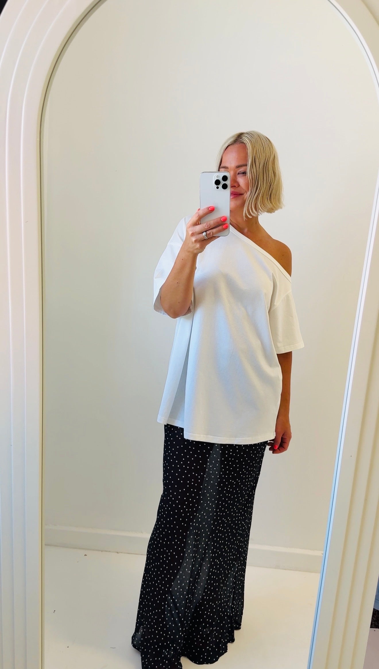 By Frankie/ Gigi One Shoulder Tee- White
