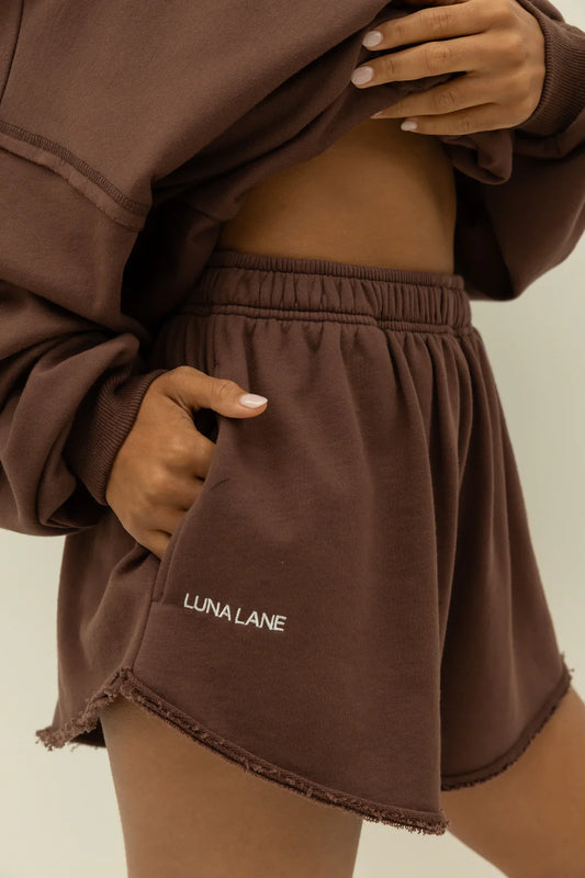 LUNA LANE- The Macy Shorts / Chocolate