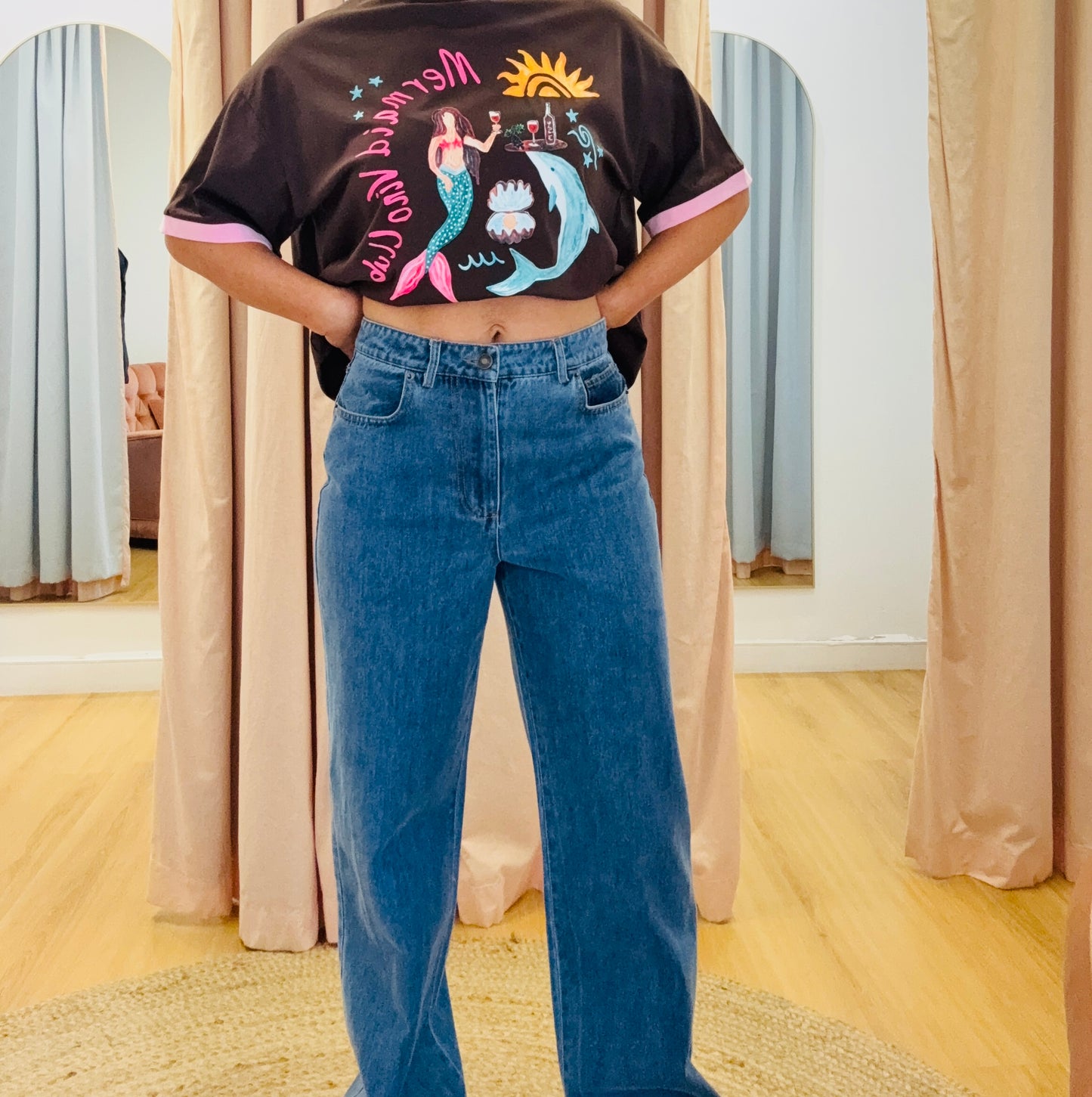Hazel Straight Leg Denim Jean- Blue Denim