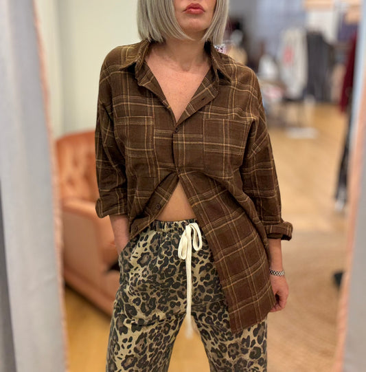 Boots panelled check shirt