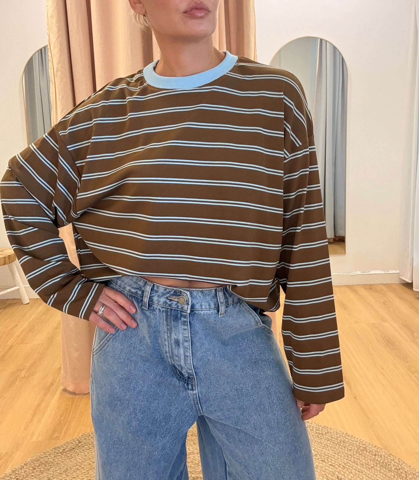 By Frankie/ Bonnie Long Sleeve- Mocha/ Sky