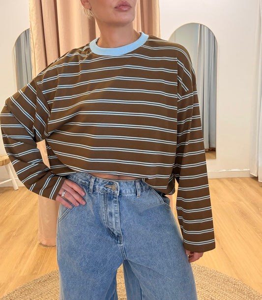 By Frankie/ Bonnie Long Sleeve- Mocha/ Sky