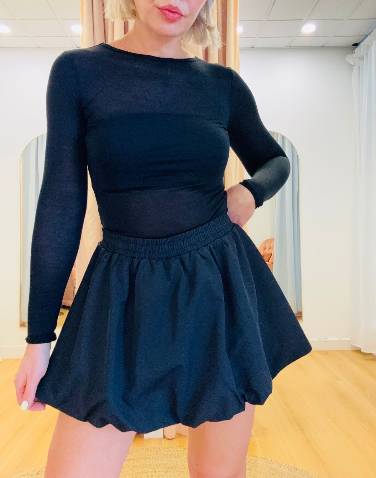 Remi Bubble Skort- Black
