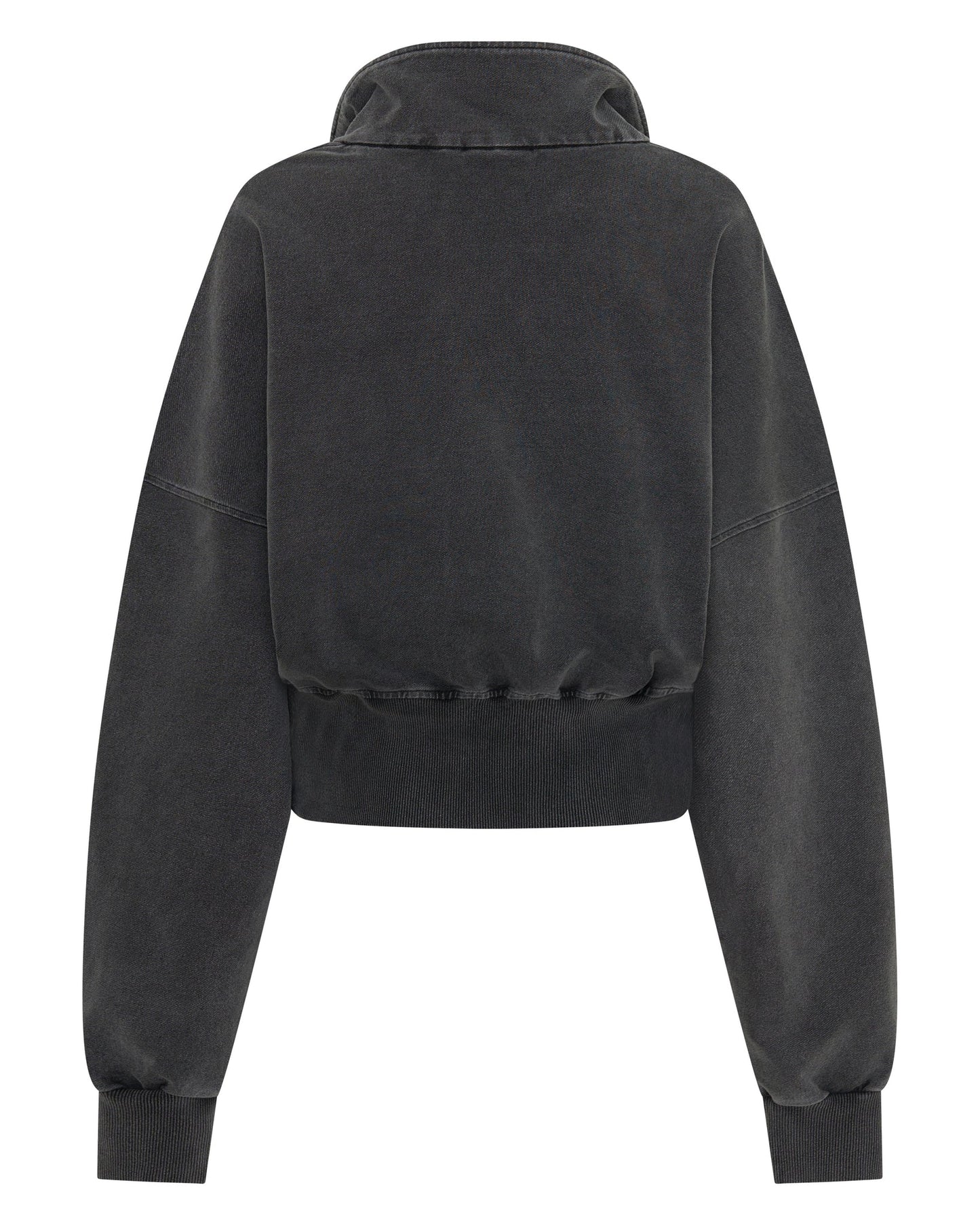 SŚAINT ACID WASH CROP JACKET - CHARCOAL