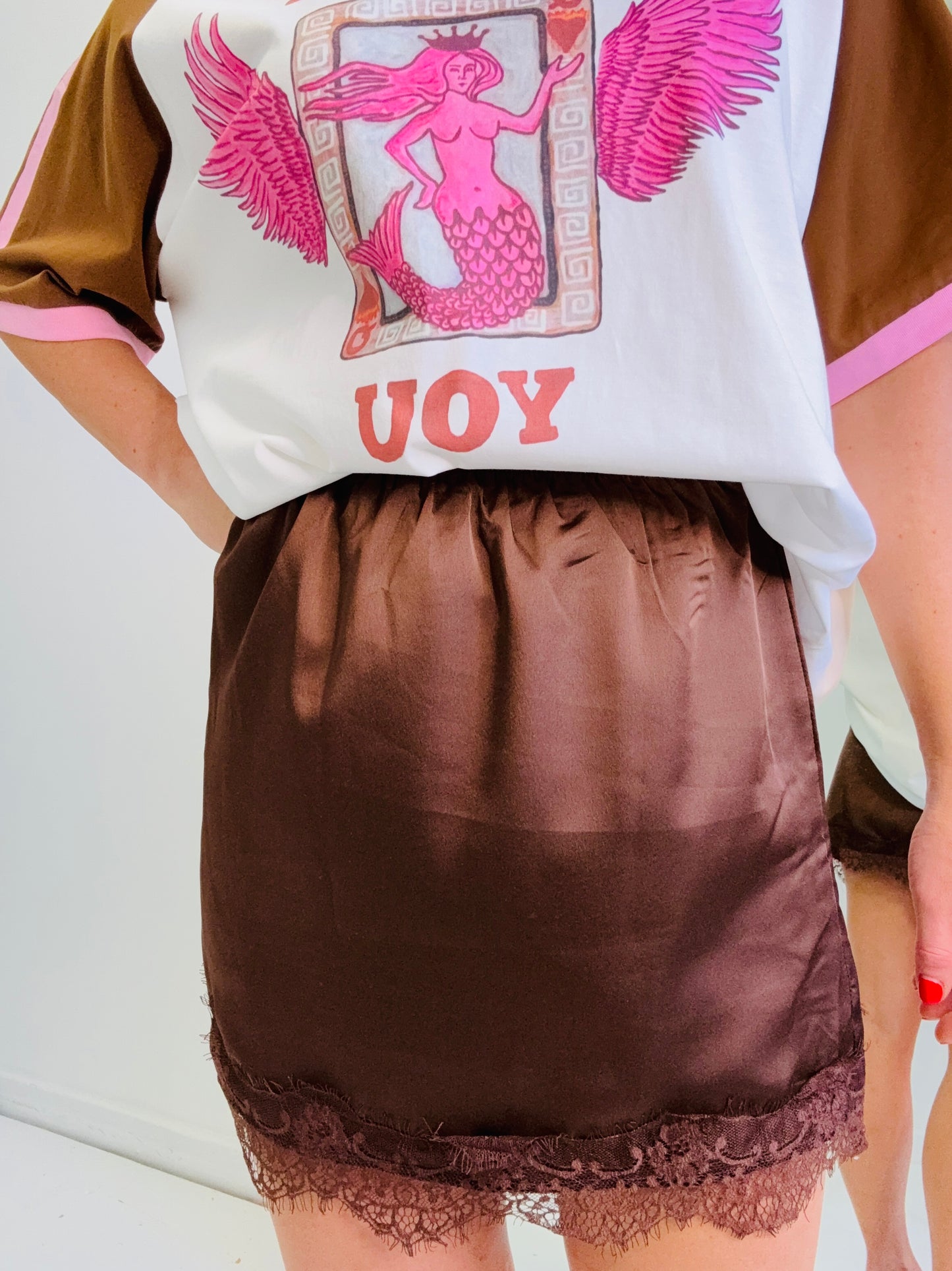 By Frankie/Lace Skirt- Choc