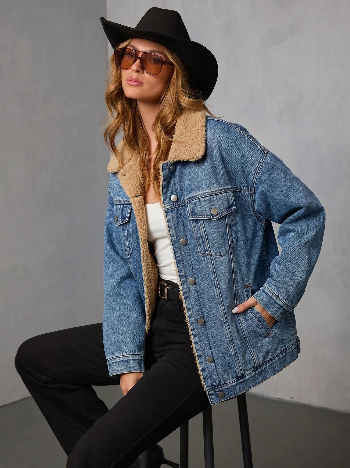 Hazel Fleece Lined Denim Jacket