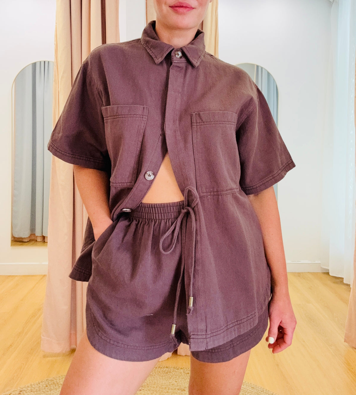 By Frankie/ Kai Denim Set- chocolate