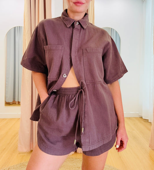 By Frankie/ Kai Denim Set- chocolate