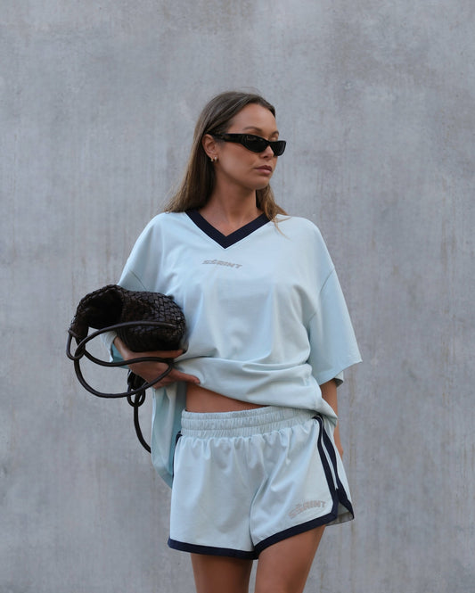 SSAINT/ REFLECTIVE V NECK TEE - MINT