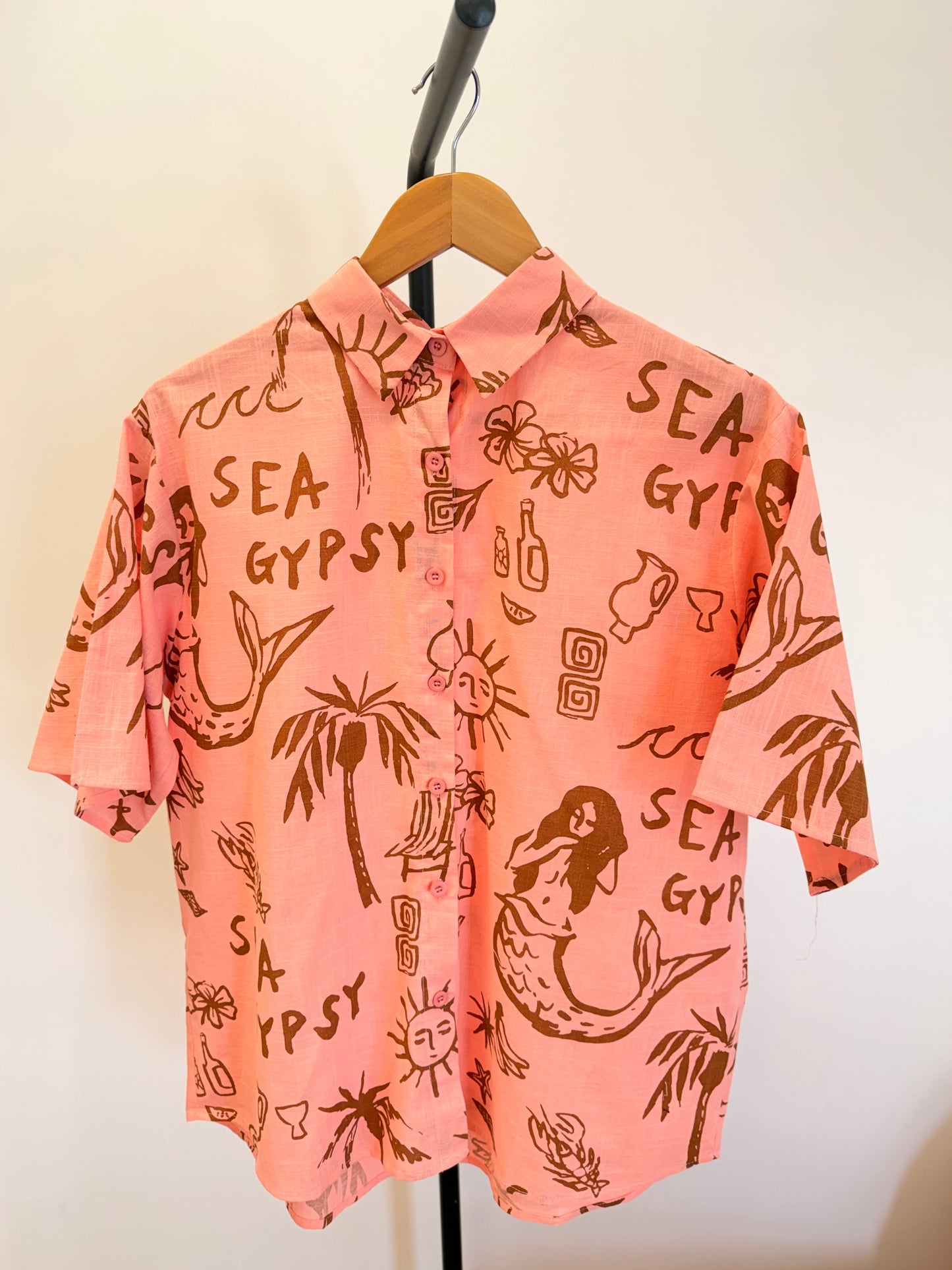 By Frankie/ Sea Gypsy Blouse Set- Peach/Mocha