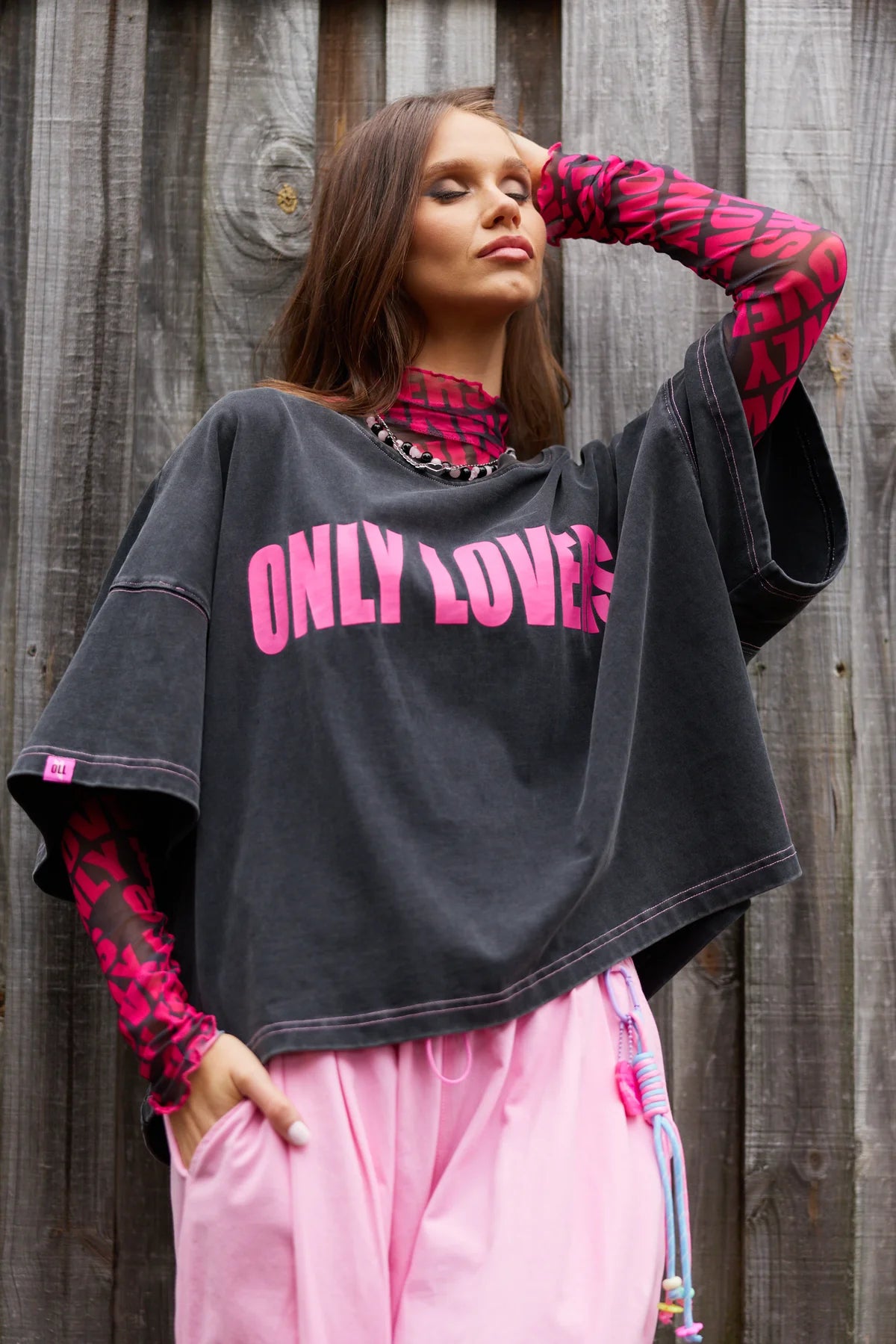 ONLY LOVERS LEFT- Replay Boxy Tee - Washed Black
