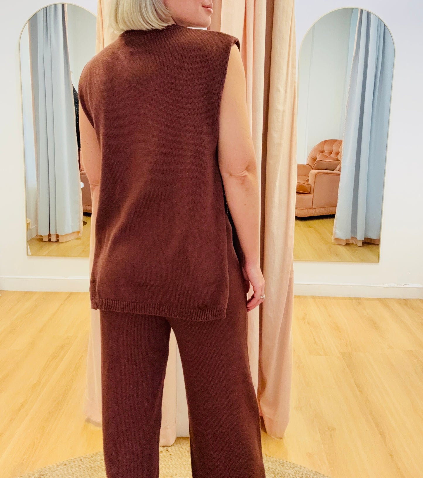 By Frankie/ Blair Knit Pant Set-Chocolate