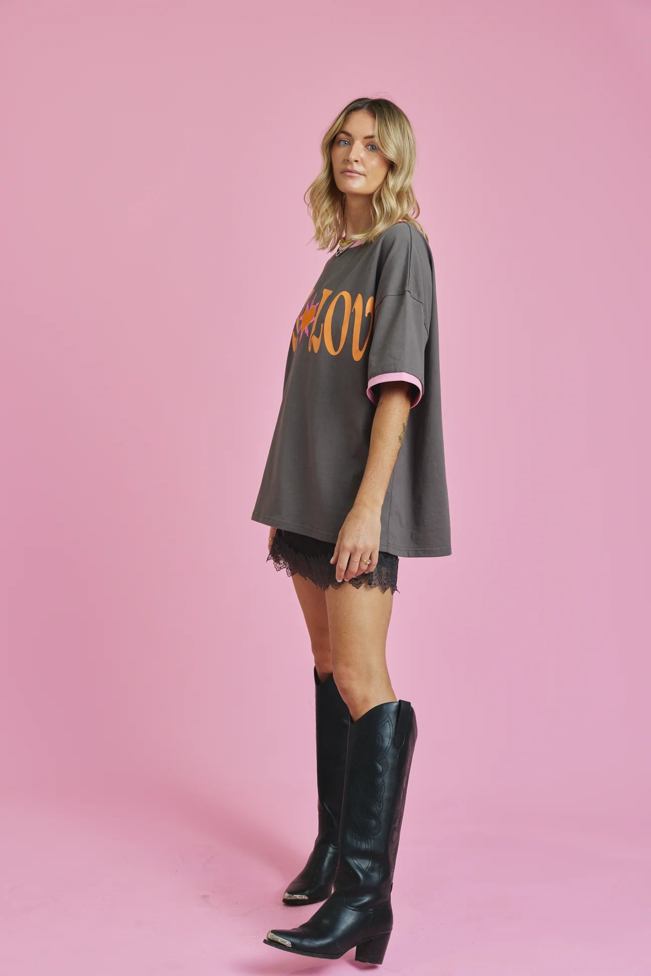 ONLY LOVERS LEFT- ONLY LOVE TEE ~ CHARCOAL