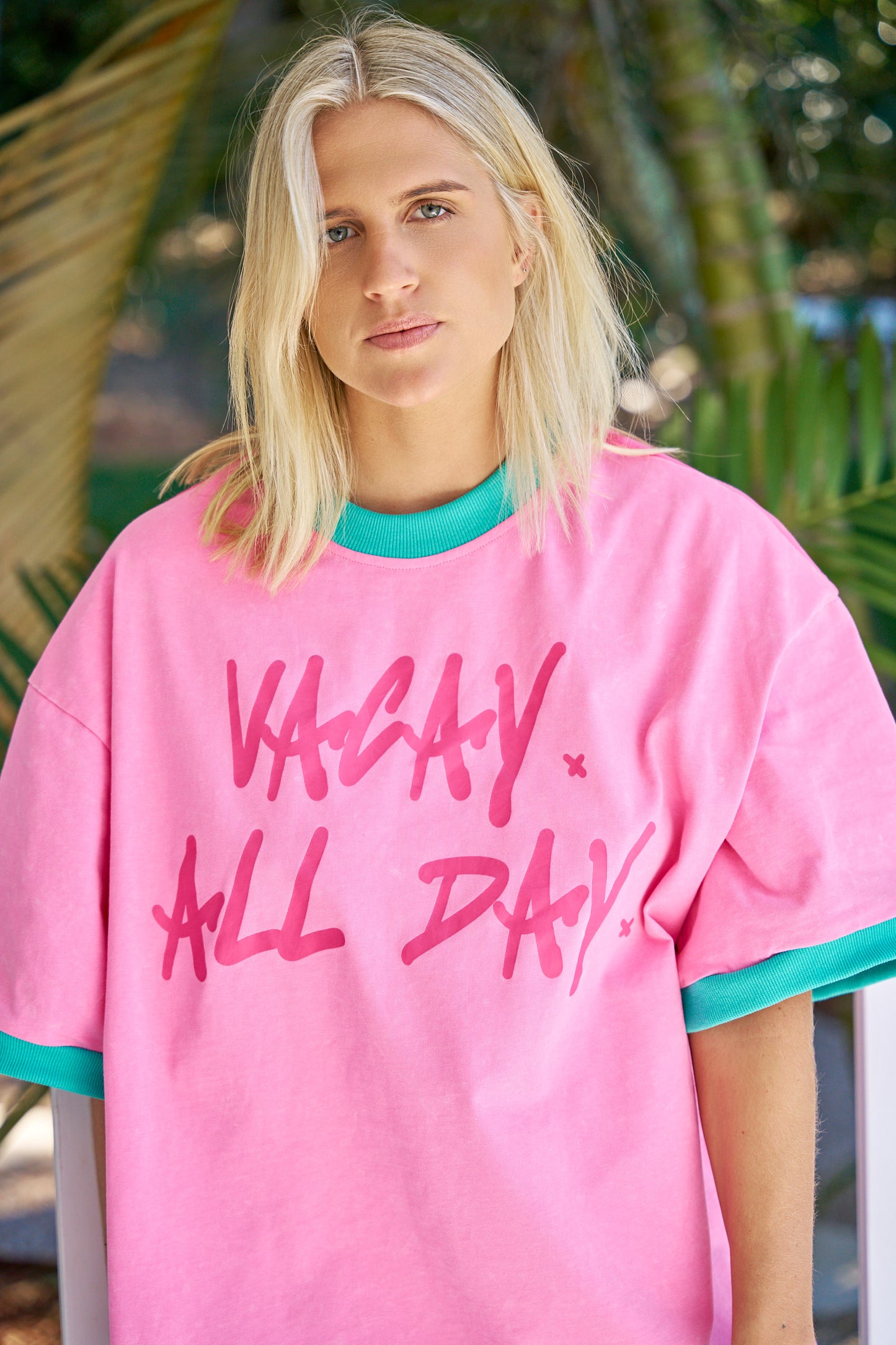 Hibiscus Hotel- Vacay All Day Oversized Tee
