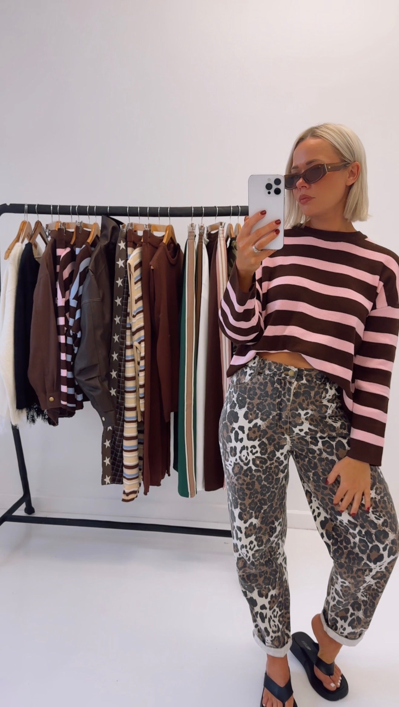 RESTOCKED By Frankie/ Barrel Jeans- Leopard Wash