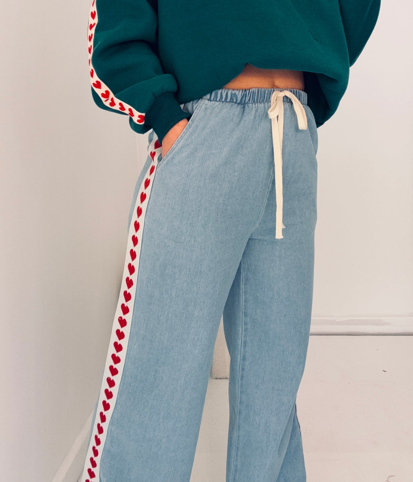 Denim Heart Racer- Light Wash