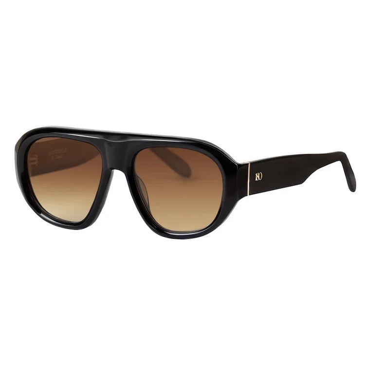 180 EYEWEAR- 'DUNE' FT. GLOSS BLACK W. BROWN GRADIENT LENS