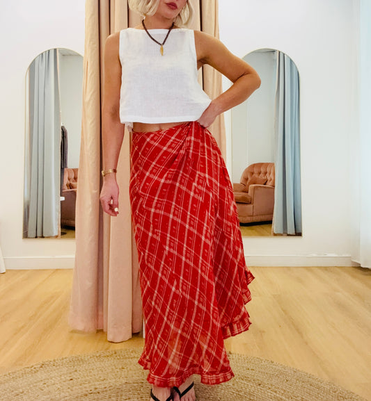 Freya Maxi Skirt- Ruby