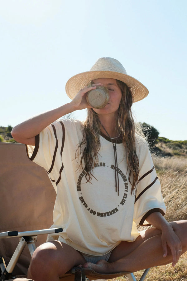 CRACKER DAY- RACER CLUB TEE SHIRT - BUTTER