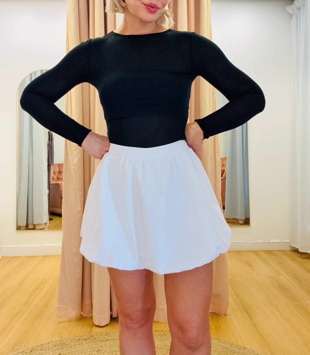 Remi Bubble Skort- White