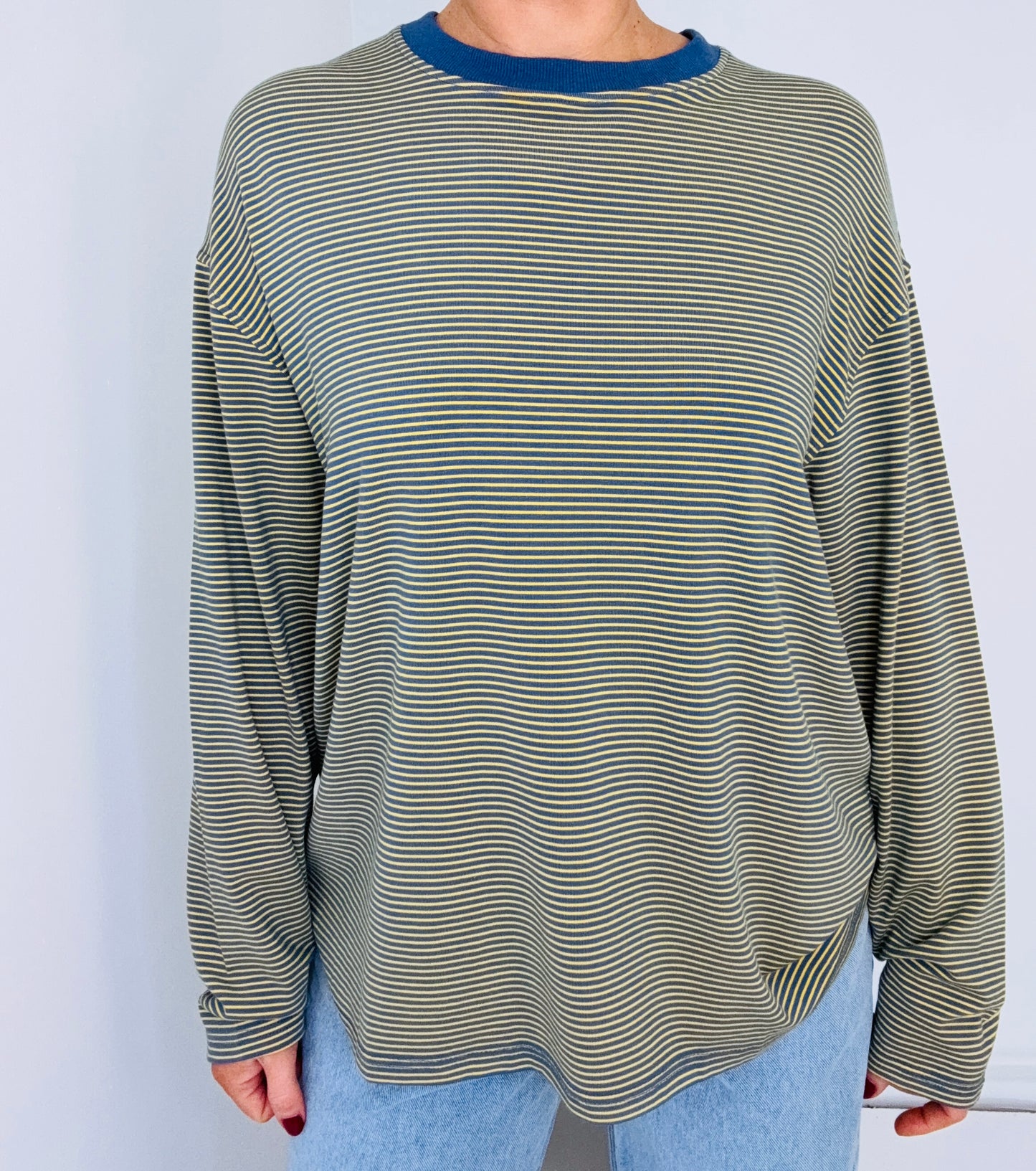 Bonnie Stripe- Denim/Lemon