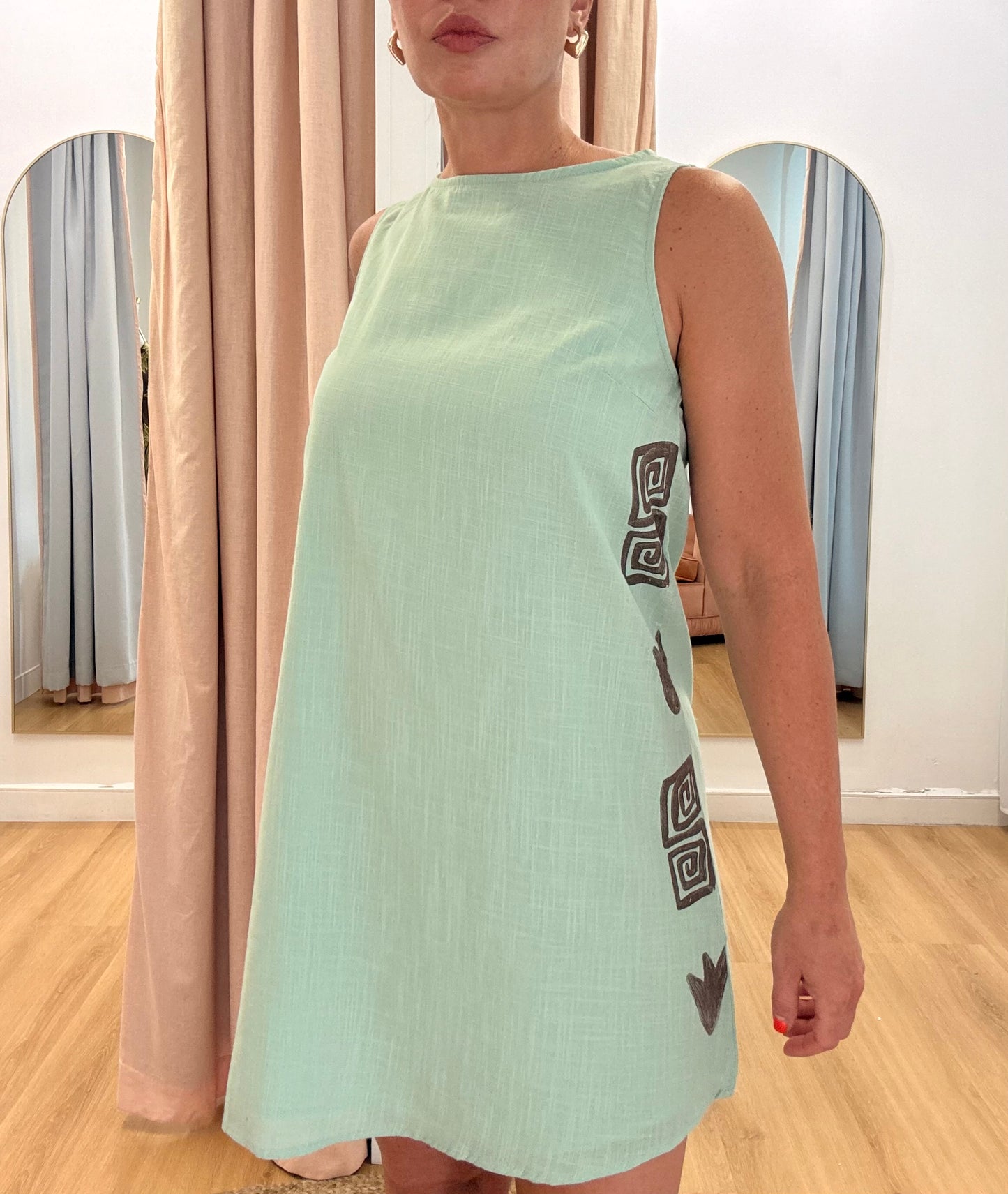 By Frankie/ Carter Shift Dress-Sage/Mocha