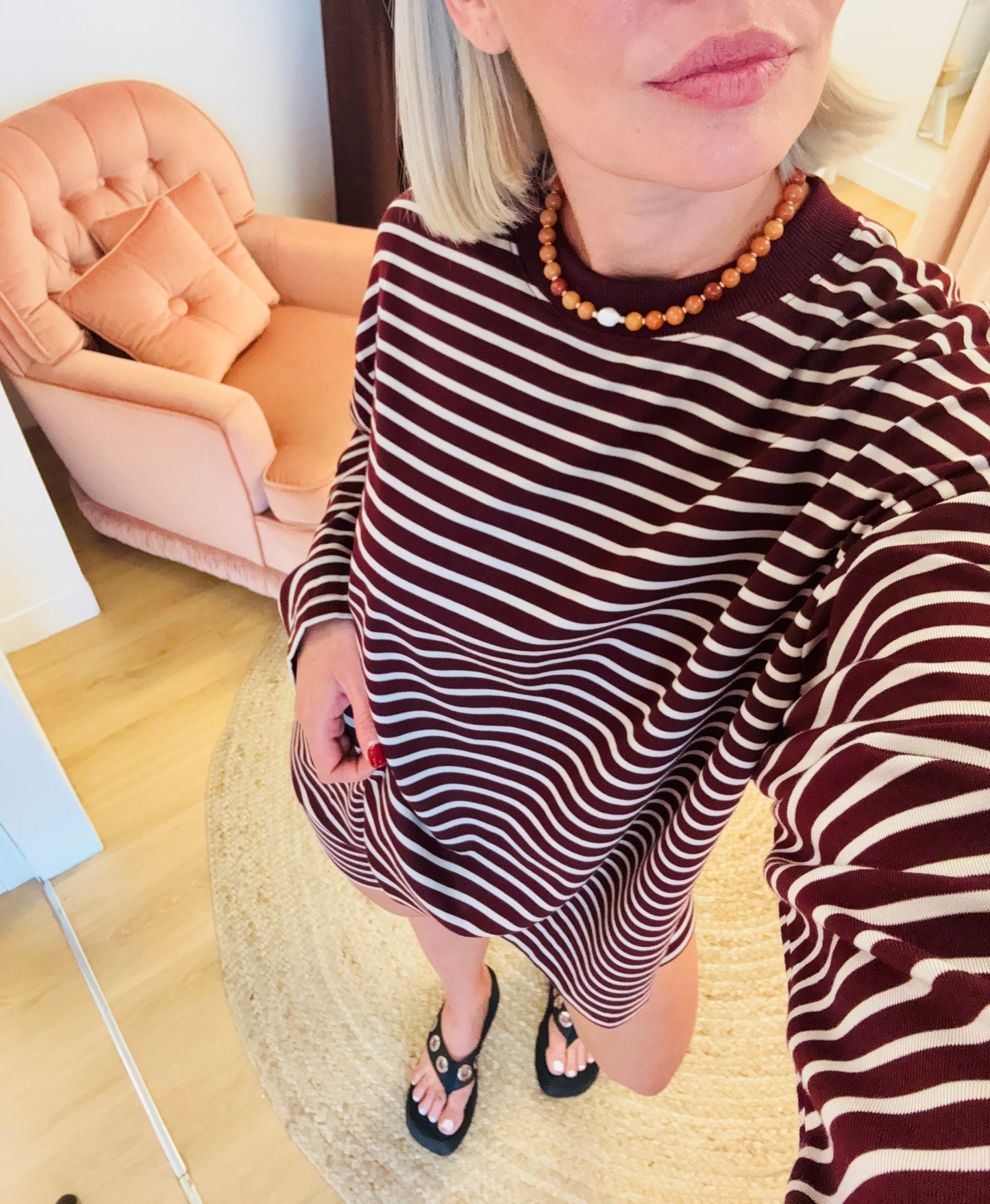 By Frankie/ Sage Long Sleeve Set- Wine/Beige
