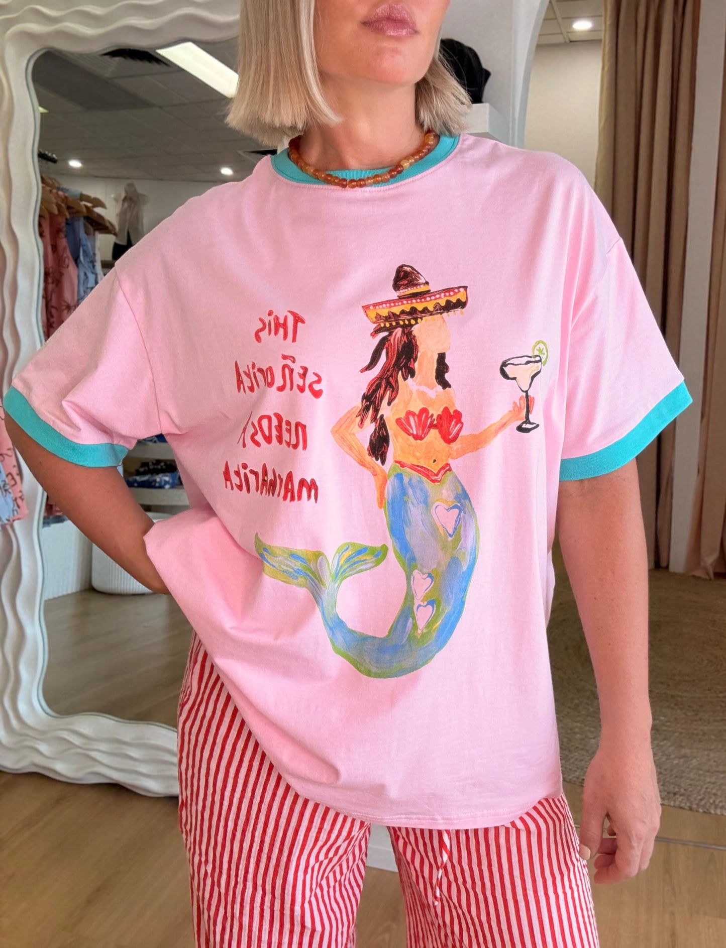 By Frankie/ Señorita Margarita Tee- Pink