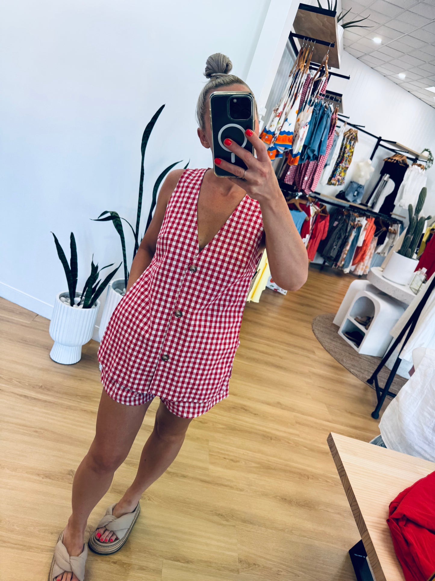 By Frankie / Red Gingham set