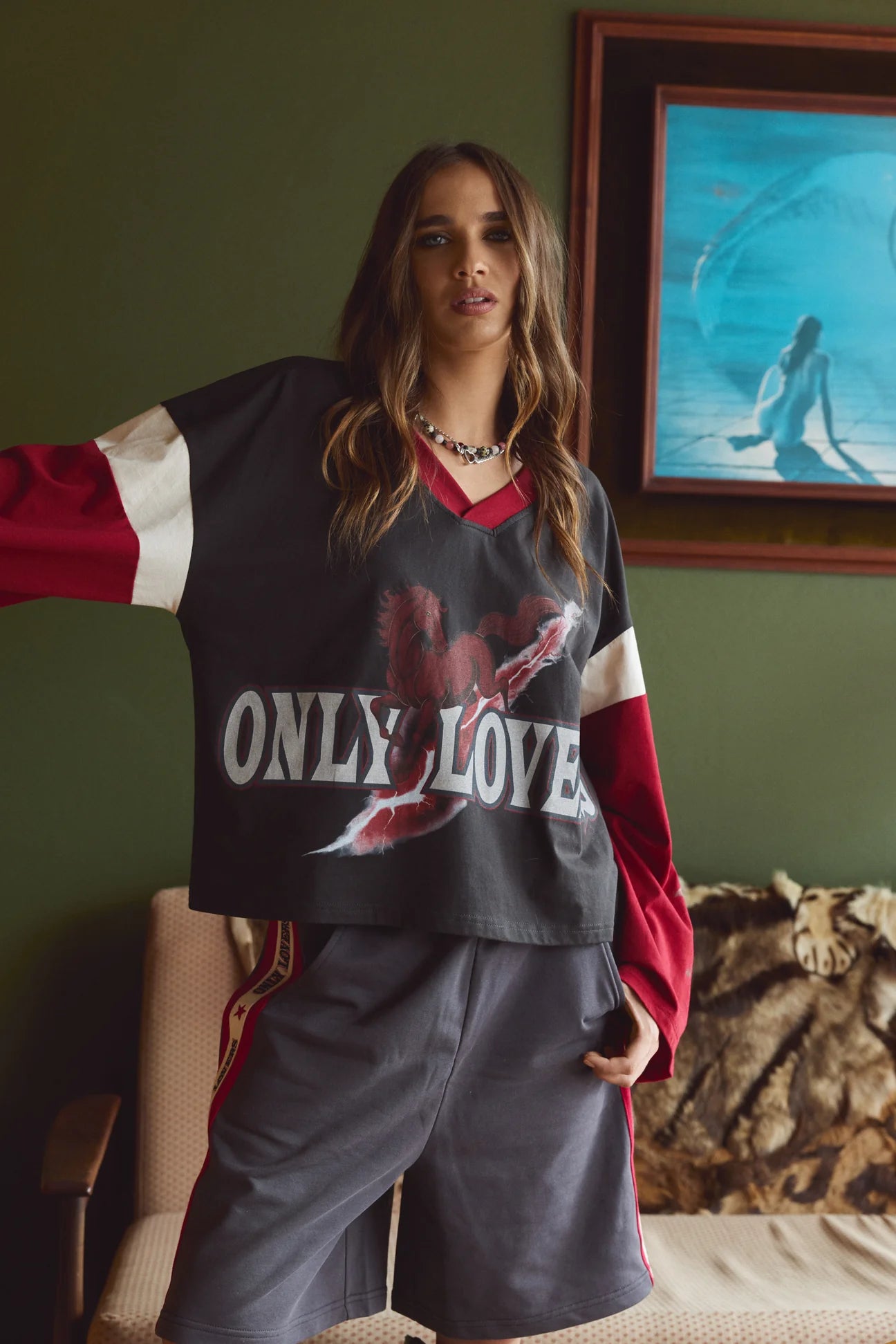 ONLY LOVERS LEFT- MUSTANG BOXY LONG SLEEVE TEE