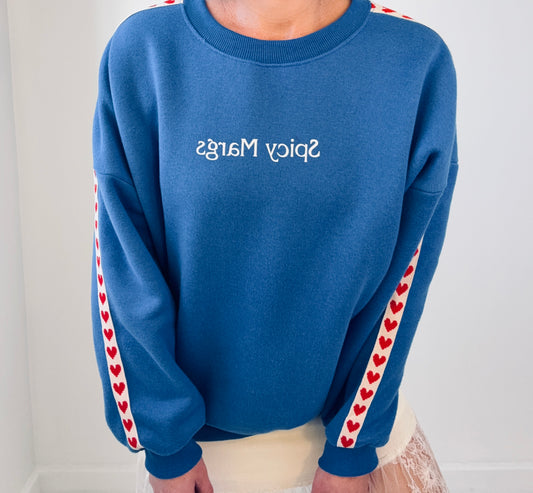 Spicy Marg Heart Jumper- Cobalt