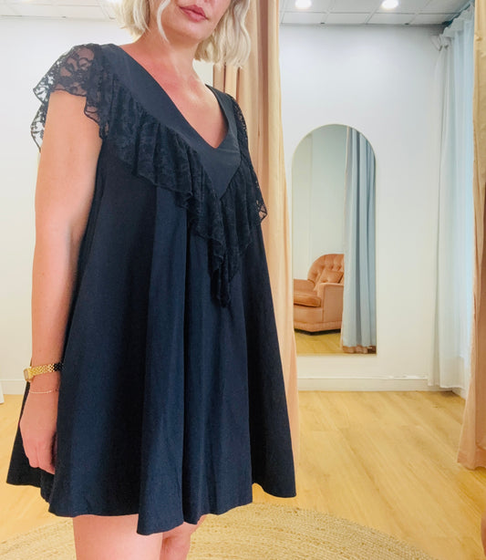 By Frankie/ Cora Lace Mini Dress- Black