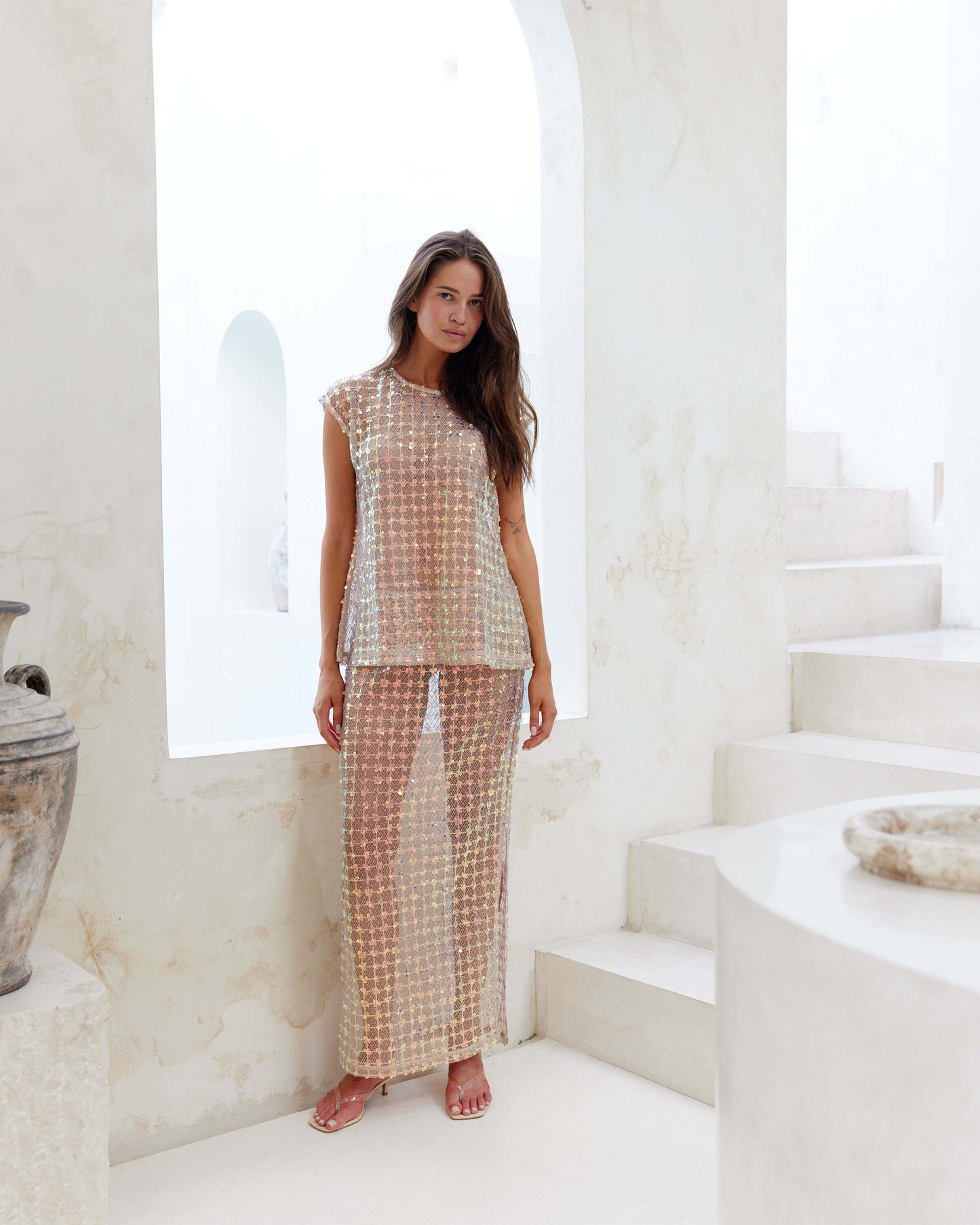 FALLON SKIRT/ Champagne