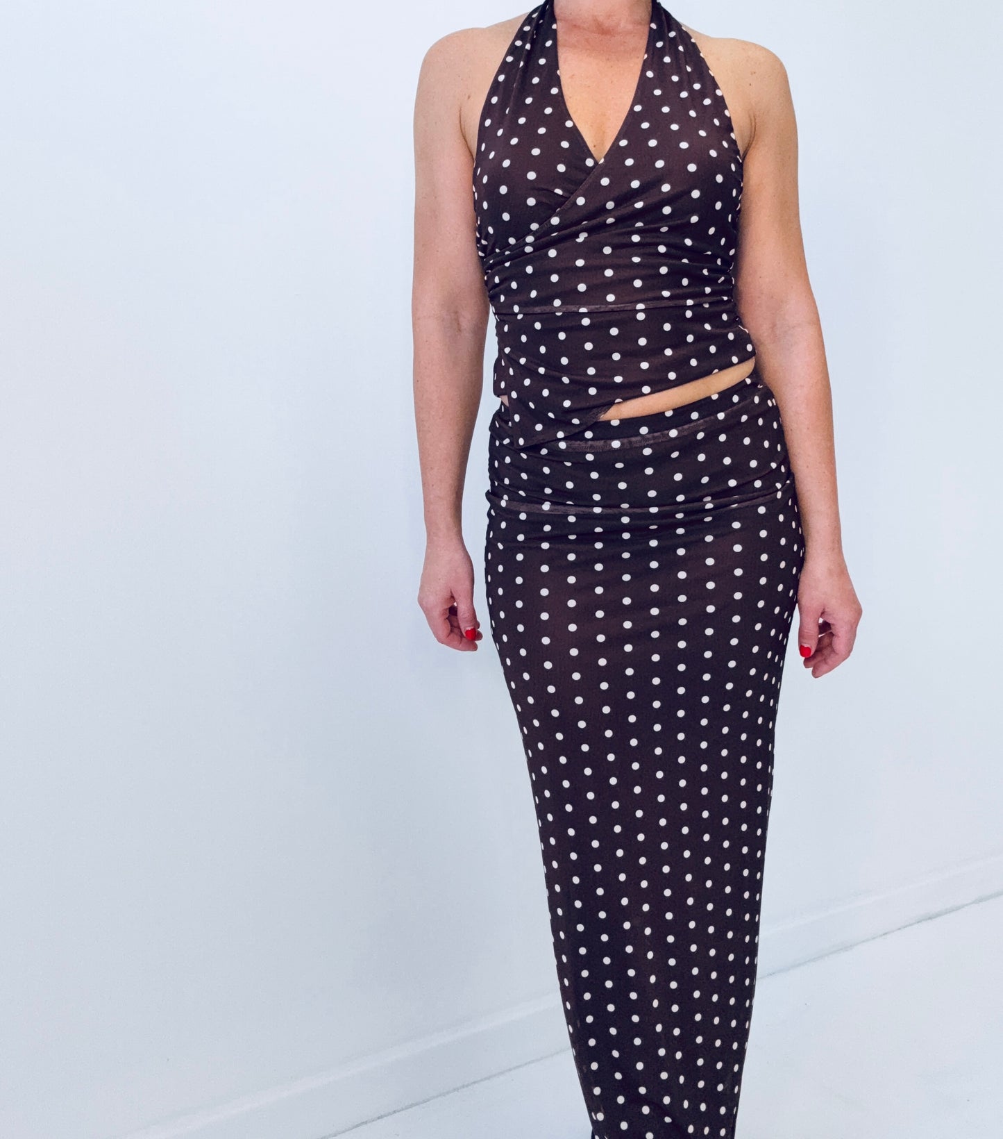 Lillie Maxi Skirt-Polka/Chocolate