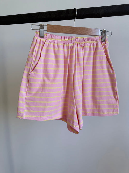 By Frankie / Bronte short- yellow pink stripe