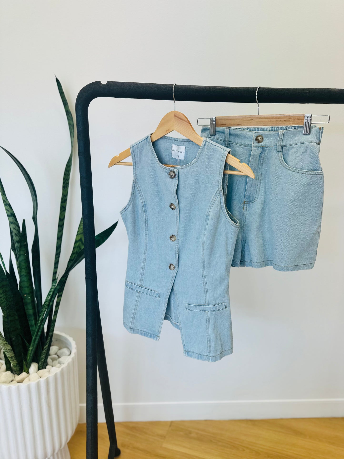 By / Fankie- Denim vest set