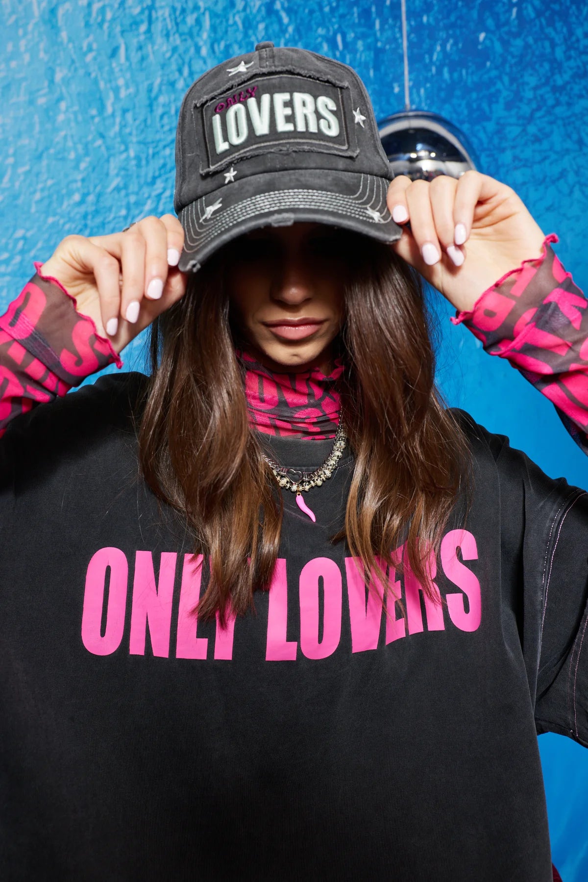 ONLY LOVERS LEFT- Elsewhere Mesh Top - Blacklight
