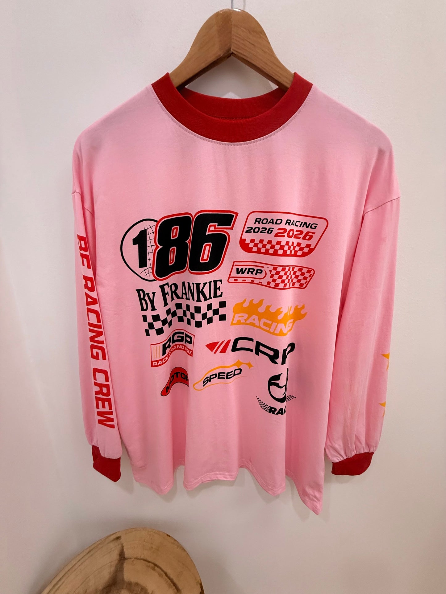 By Frankie/ Moto Long Sleeve- Pink/Red