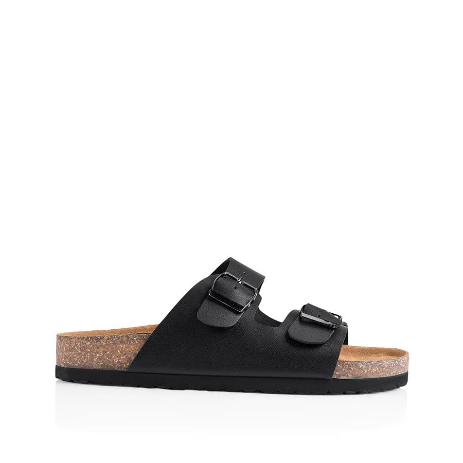 Verali / XYLO FOOTBED SLIDES - BLACK SMOOTH