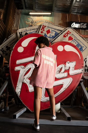 HIBISCUS HOTEL- Candy Stripe Playsuit