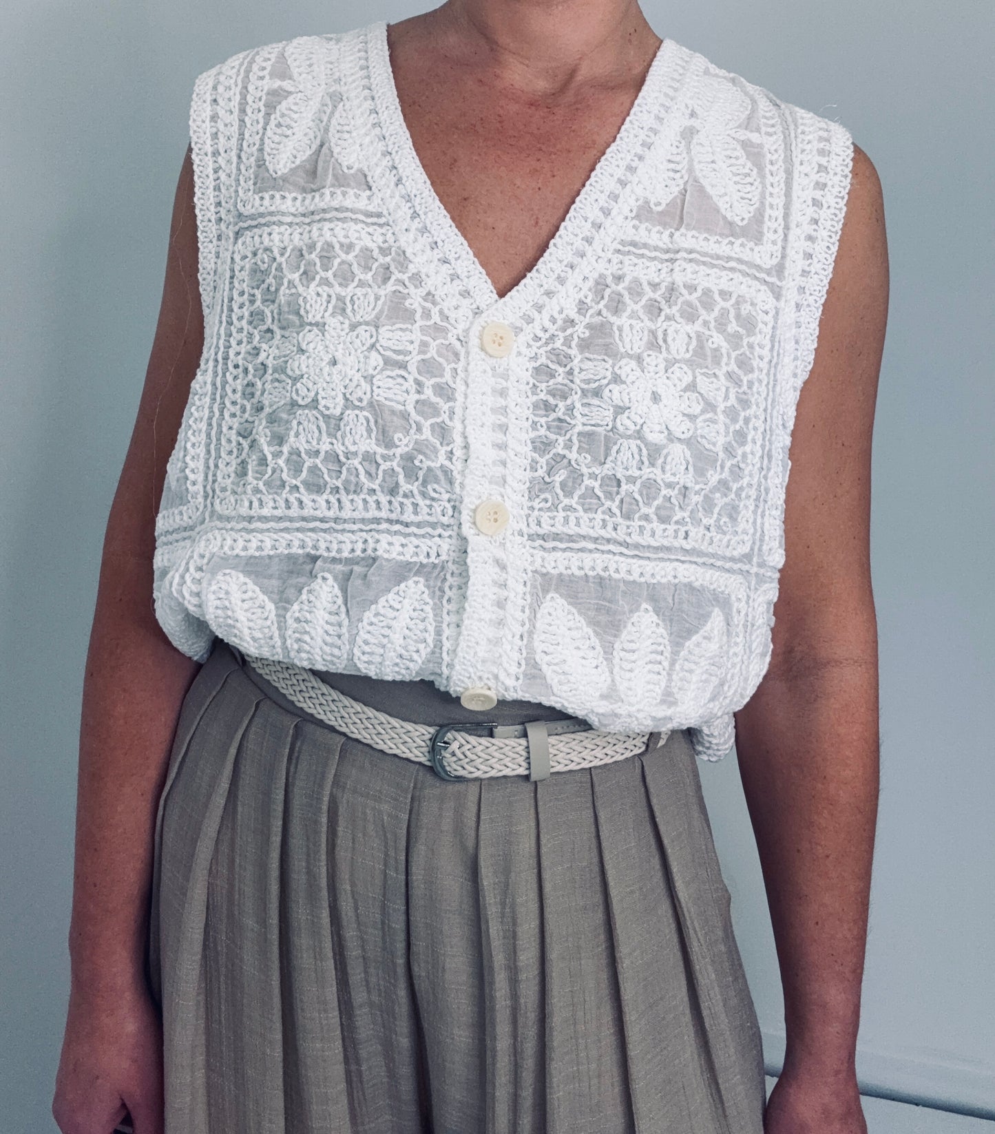 Sunny Crochet Lace Vest
