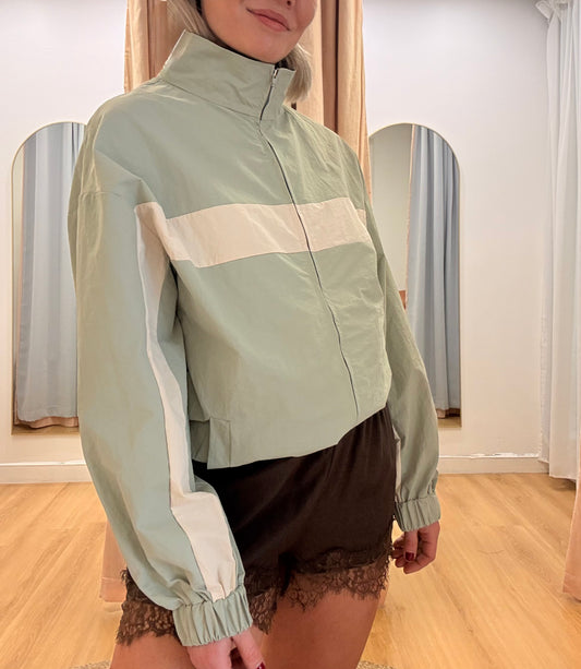 By Frankie/ Windbreaker Jacket- Olive/Cream