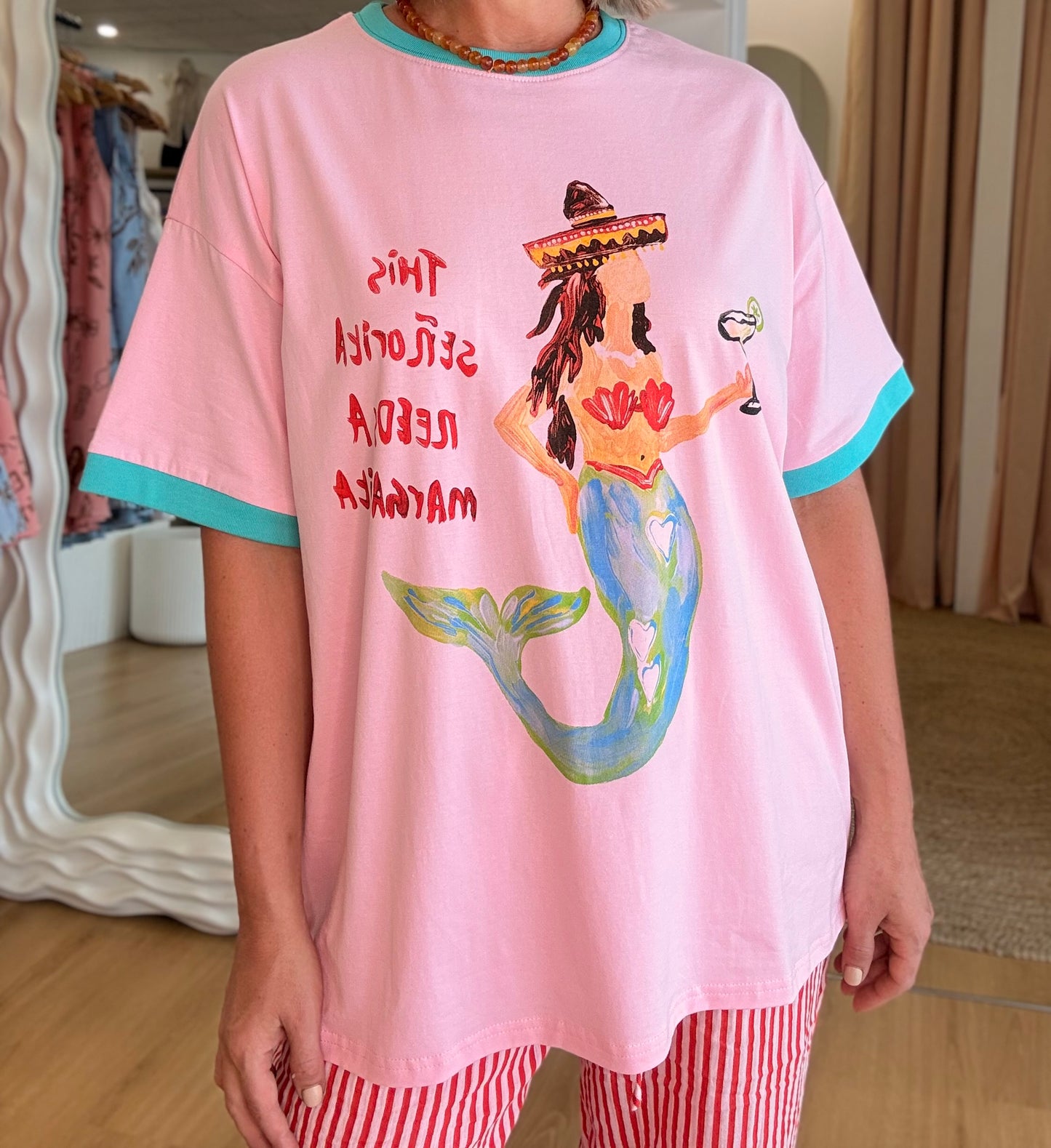 By Frankie/ Señorita Margarita Tee- Pink