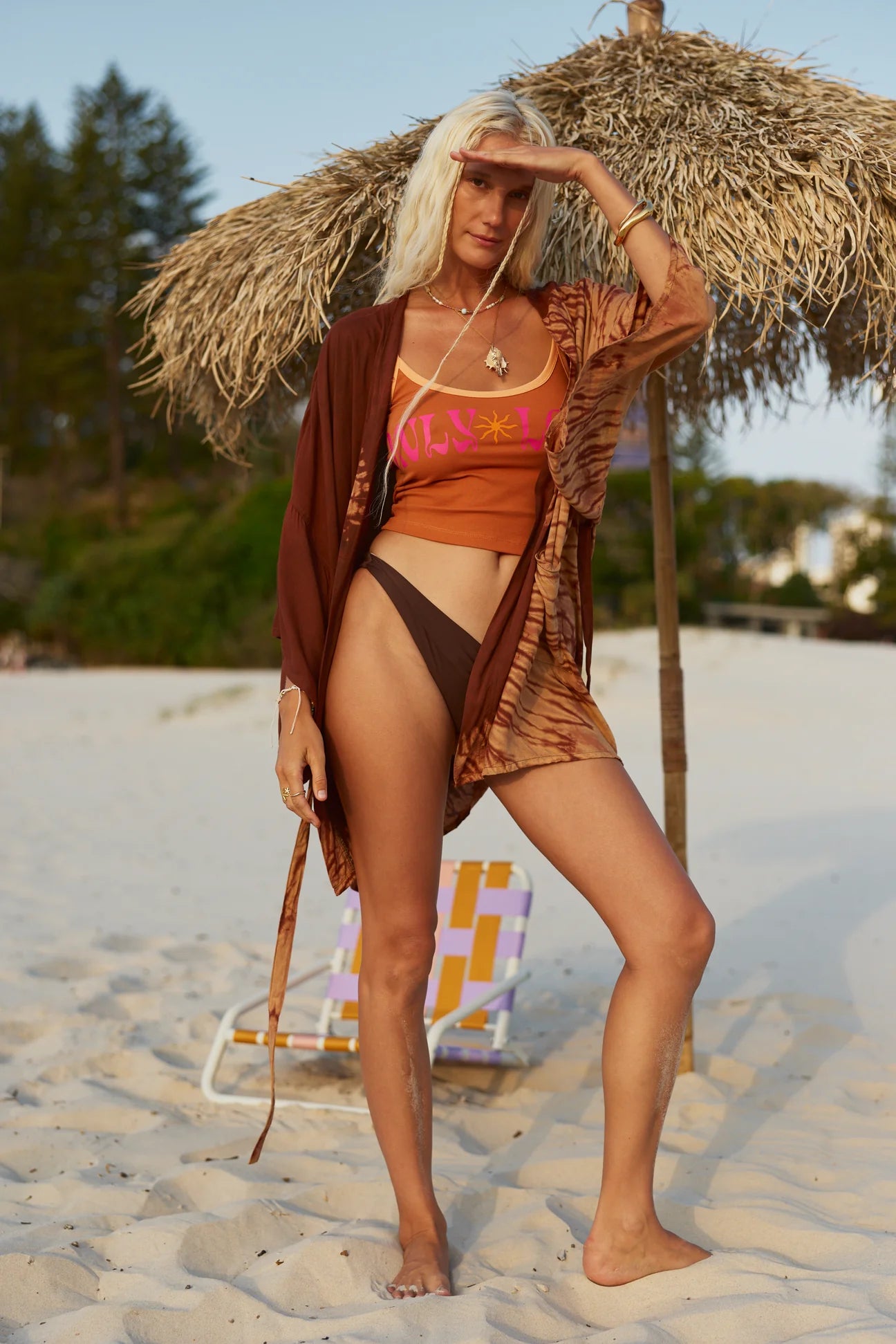 ONLY LOVER LEFT- Only Love Singlet ~ Papaya